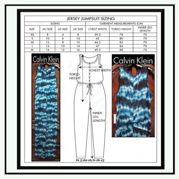 Calvin Klein NWOT ADRITC BLU Tie Dye Drawstring Jumpsuit 12 - Picture 11 of 11
